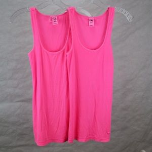 hot pink ribbed tank top